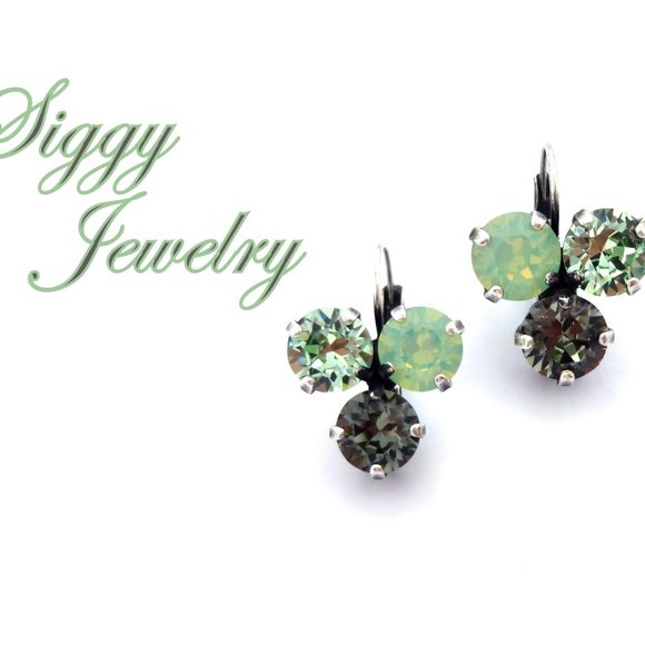 Swarovski 3-Piece Jewelry Set, Mint Green and Gray - Picture 8 of 8